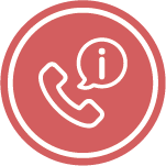 Telefonsymbol mit einer Sprechblase und Informationen